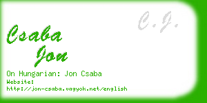 csaba jon business card